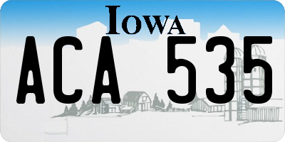 IA license plate ACA535