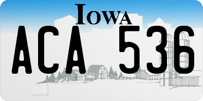 IA license plate ACA536