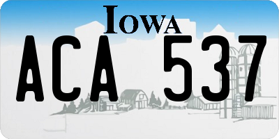IA license plate ACA537