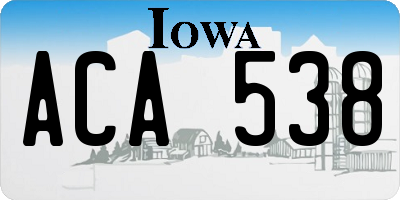 IA license plate ACA538
