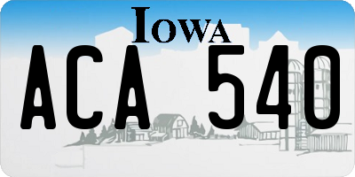 IA license plate ACA540