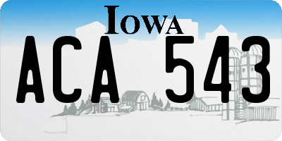 IA license plate ACA543