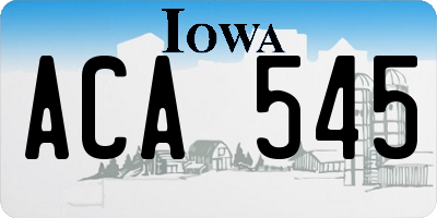 IA license plate ACA545