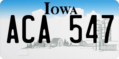 IA license plate ACA547