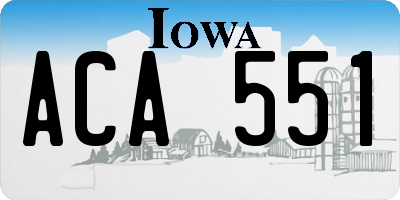 IA license plate ACA551