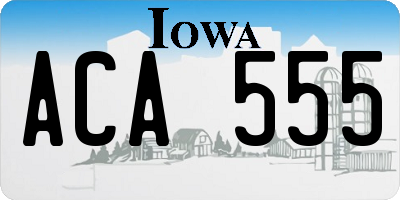 IA license plate ACA555