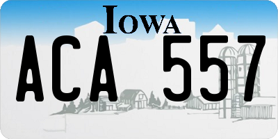 IA license plate ACA557