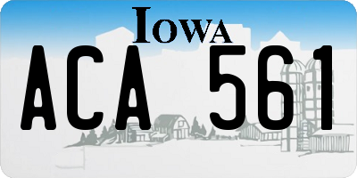 IA license plate ACA561