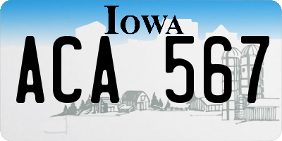 IA license plate ACA567