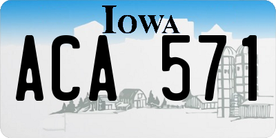 IA license plate ACA571