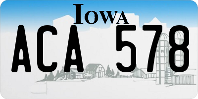 IA license plate ACA578