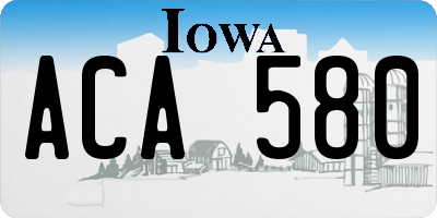 IA license plate ACA580