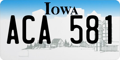 IA license plate ACA581