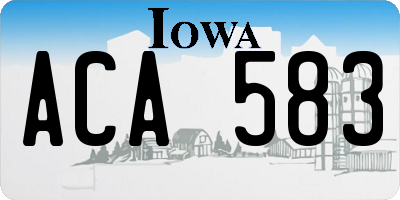 IA license plate ACA583