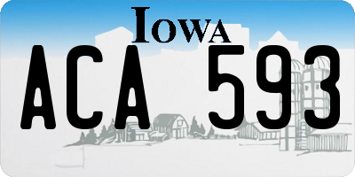 IA license plate ACA593