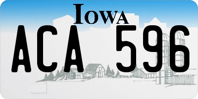 IA license plate ACA596