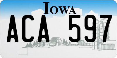 IA license plate ACA597