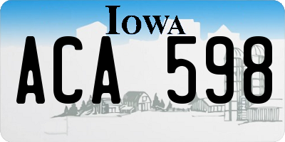 IA license plate ACA598
