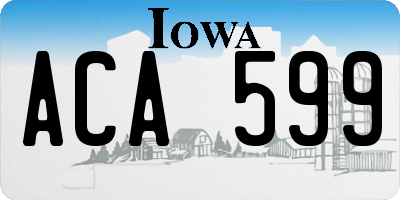 IA license plate ACA599