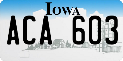 IA license plate ACA603