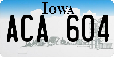 IA license plate ACA604