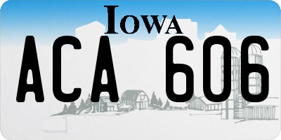 IA license plate ACA606