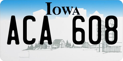 IA license plate ACA608