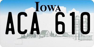 IA license plate ACA610