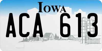 IA license plate ACA613