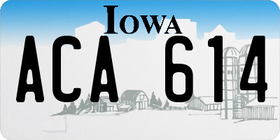 IA license plate ACA614