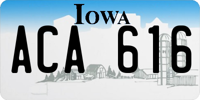 IA license plate ACA616