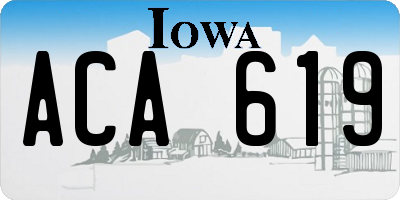 IA license plate ACA619