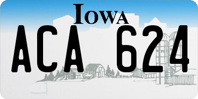 IA license plate ACA624