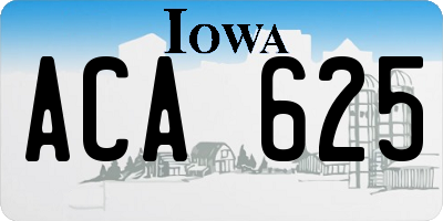 IA license plate ACA625
