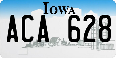 IA license plate ACA628