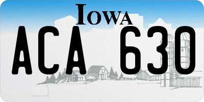 IA license plate ACA630