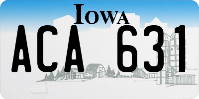 IA license plate ACA631