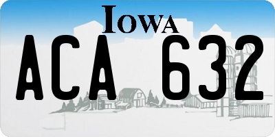 IA license plate ACA632