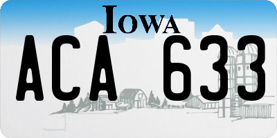 IA license plate ACA633