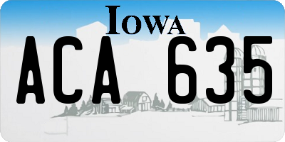 IA license plate ACA635