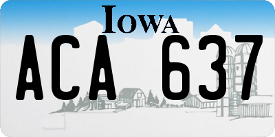 IA license plate ACA637