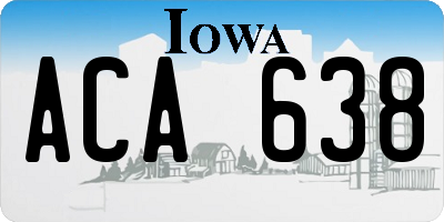 IA license plate ACA638