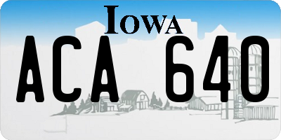 IA license plate ACA640