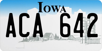IA license plate ACA642