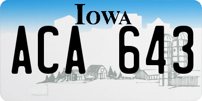 IA license plate ACA643