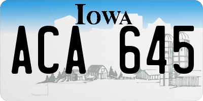 IA license plate ACA645