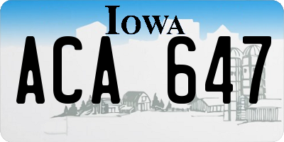IA license plate ACA647