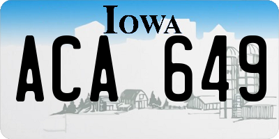 IA license plate ACA649