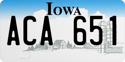 IA license plate ACA651