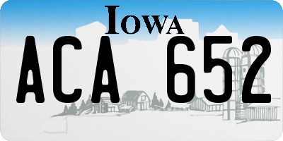 IA license plate ACA652